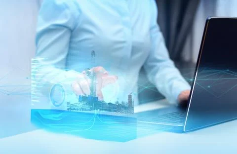 Technologies of the future that help in calculating when drilling a well for Stock Photos