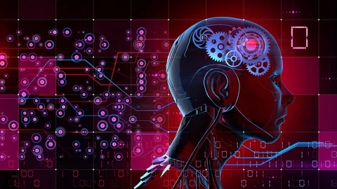 Technologies of the future. Machine intelligence training. Stock Footage 129363727