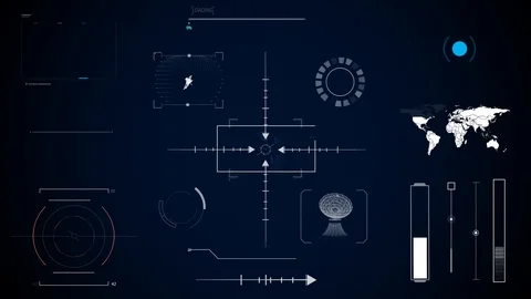 Technologies hud screen displays animations	 Stock Footage 111307750