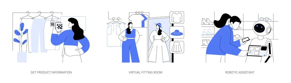 Technologies in retail isolated cartoon vector illustrations se Stock Illustration