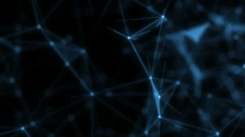 Technologies. Rotating flickering mesh cloud of connections with random bright Video stock 115697981