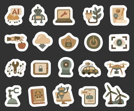 Technologies set in scandinavian style Stock Illustration