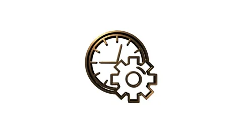 Technology 3D gold icon on white background. Information technology. Motion Stock Footage 153825302