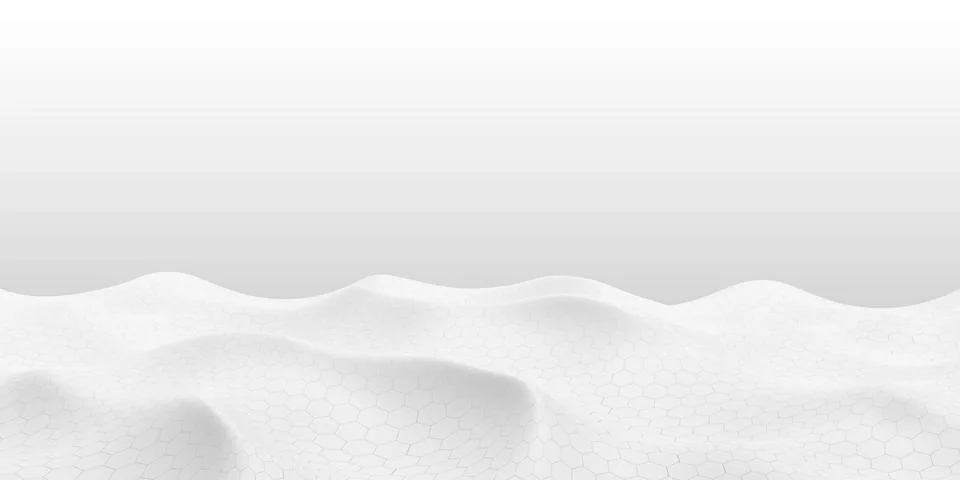 Technology 3d illustration abstract hexagonal landscape, concept of connectin Stock Illustration