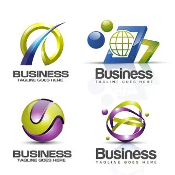 Technology 3d logo Stock Illustration