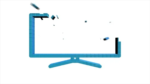 Technology 3D pixel icon on white background. Information technology. Motion Stock Footage 153872213