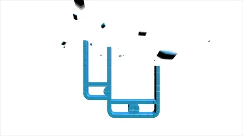 Technology 3D pixel icon on white background. Information technology. Motion Stock Footage 153874054