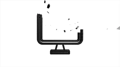 Technology 3D pixel icon on white background. Information technology. Motion Stock Footage 153875010