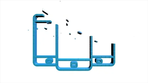 Technology 3D pixel icon on white background. Information technology. Motion Video stock 153875098