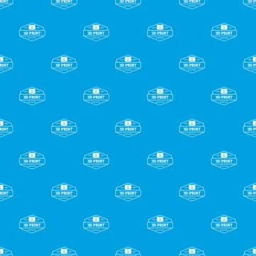 Technology 3d printing pattern vector seamless blue Illustrazione stock