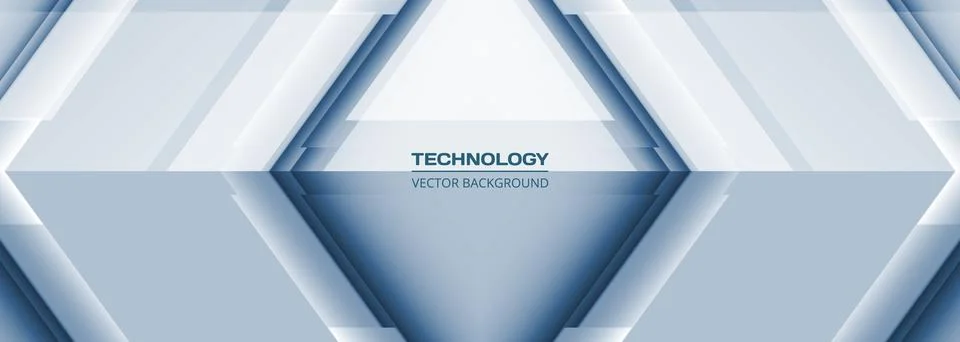Technology 3D wide abstract background with rhombus frame and arrows. Digital hi Stock Illustration