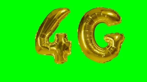 Technology 4G mobile network gold balloon Stock Footage 107794108