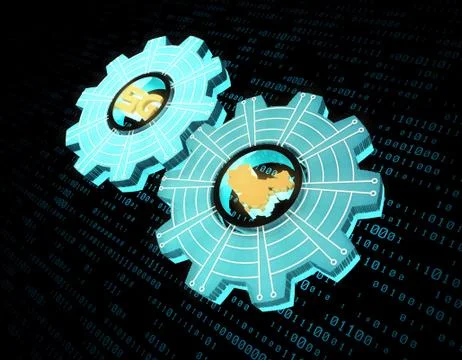 Technology 5G network and China map, security and contact Stock Illustration