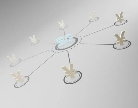 Technology 5G network and RMB Stock Illustration