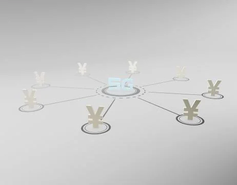 Technology 5G network and RMB Stock Illustration