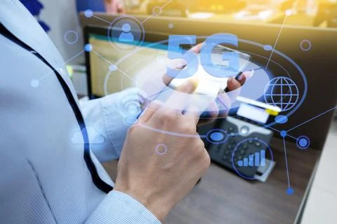 Technology 5g protocol,Future 5g technology Stock Photos