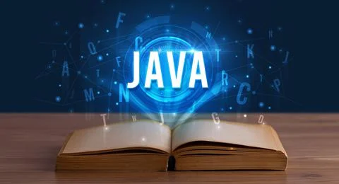Technology abbreviation coming out from an open book Foto stock