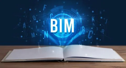 Technology abbreviation coming out from an open book Stock Photos