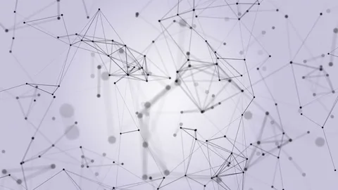 Technology. Abstract Animation. Background. Black and white plexus. Loop Stock Footage 77020300