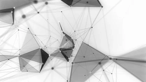 Technology. Abstract Animation. Background. Black and white plexus. Stock Footage 104079549