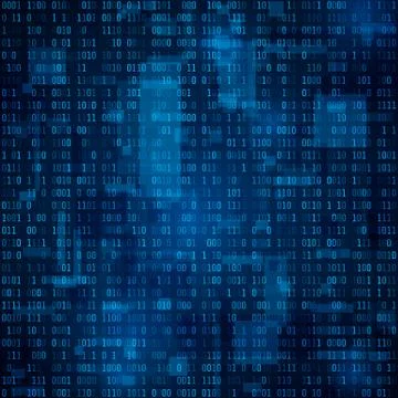 Technology abstract background. Binary code. Encryption and coding data. Stock Illustration