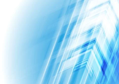 Technology abstract background with bright blue glossy arrows Illustrazione stock