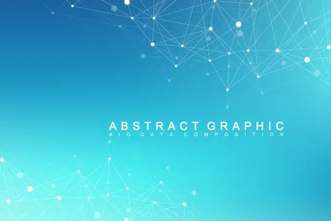 Technology abstract background with connected line and dots. Big data イラスト素材