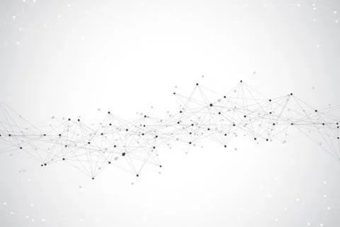 Technology abstract background with connected line and dots. Big data 스톡 일러스트