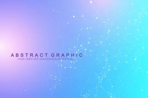 Technology abstract background with connected line and dots. Big data Stock Illustration