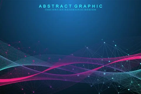 Technology abstract background with connected line and dots. Big data Illustrazione stock