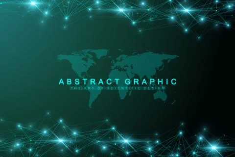 Technology abstract background with connected line and dots. Big data イラスト素材