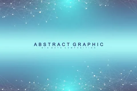 Technology abstract background with connected line and dots. Big data Stock Illustration