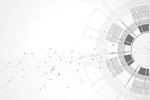 Technology abstract background with connected line and dots. Big data Illustrazione stock