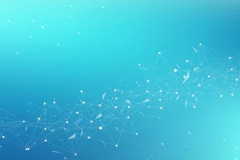 Technology abstract background with connected line and dots. Big data Illustrazione stock