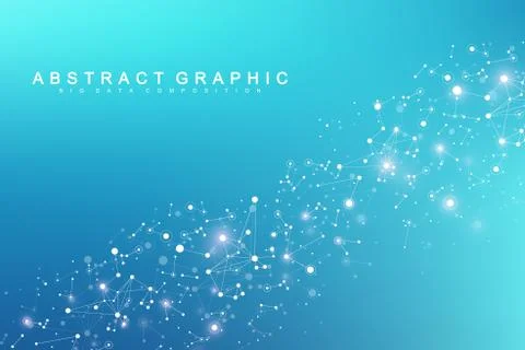 Technology abstract background with connected line and dots. Big data イラスト素材