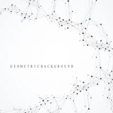 Technology abstract background with connected line and dots. Big data Illustrazione stock