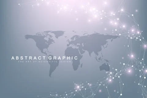 Technology abstract background with connected line and dots. Big data Illustrazione stock