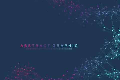 Technology abstract background with connected line and dots. Big data Stock Illustration