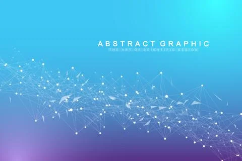 Technology abstract background with connected line and dots. Big data Illustrazione stock