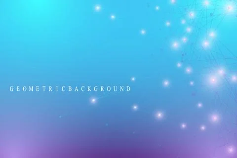 Technology abstract background with connected line and dots. Big data Stock Illustration