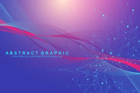 Technology abstract background with connected line and dots. Big data Stock Illustration