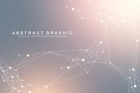 Technology abstract background with connected line and dots. Big data Stock Illustration