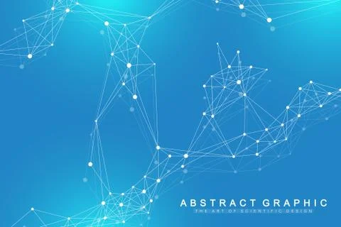 Technology abstract background with connected line and dots. Big data Illustrazione stock