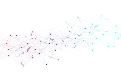Technology abstract background with connected line and dots. Big data Stock Illustration