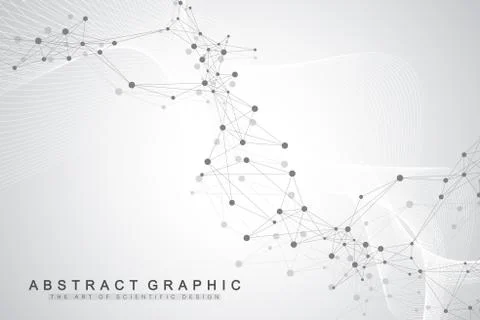 Technology abstract background with connected line and dots. Big data Illustrazione stock