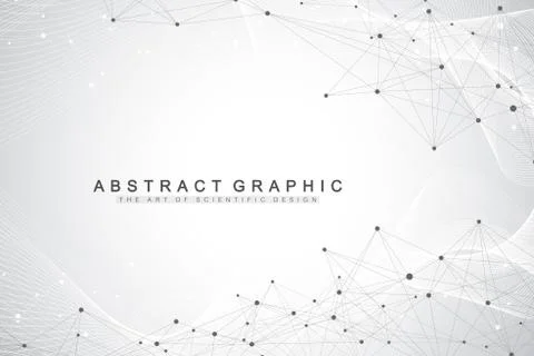 Technology abstract background with connected line and dots. Big data Stock Illustration