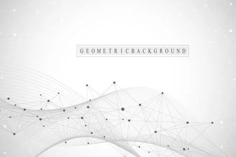 Technology abstract background with connected line and dots. Big data Stock Illustration