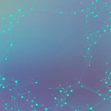 Technology abstract background with connected line and dots. Big data visuali Stock Illustration