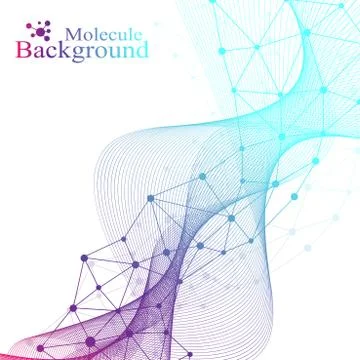 Technology abstract background with connected line and dots. Big data visuali Illustrazione stock