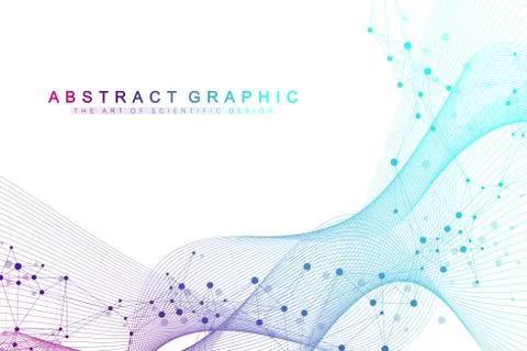 Technology abstract background with connected line and dots. Big data visuali Stock Illustration